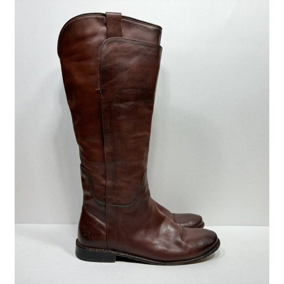 Frye Shoes - Frye Paige Tall Riding Boots Brown Leather Women’s Size 9 B 3476530 RDD